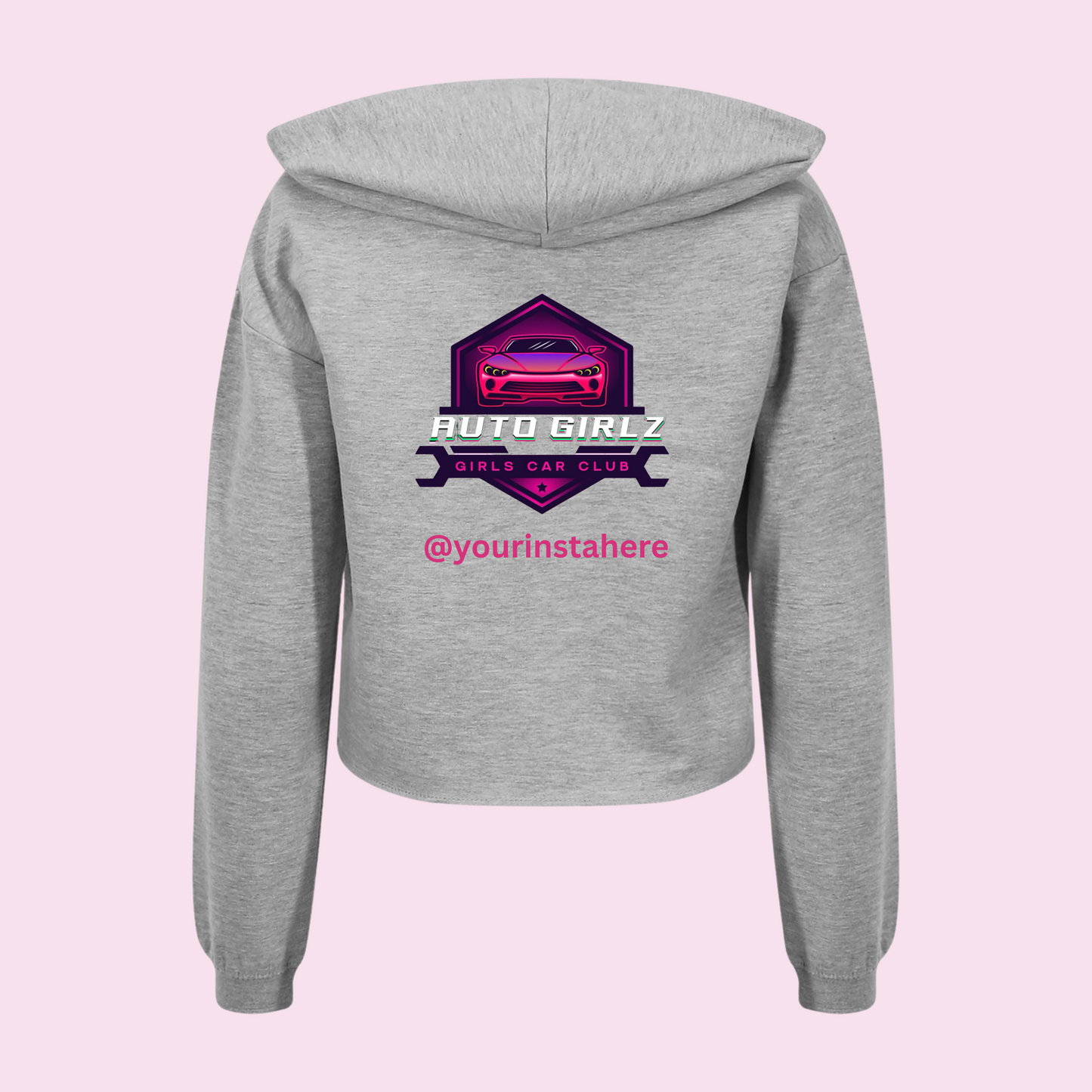 AutoGirlz Cropped Dusty Pink Hoodie