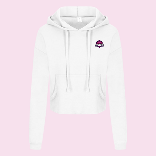 AutoGirlz Cropped White Hoodie