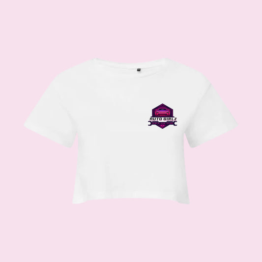 AutoGirlz Cropped White Tee